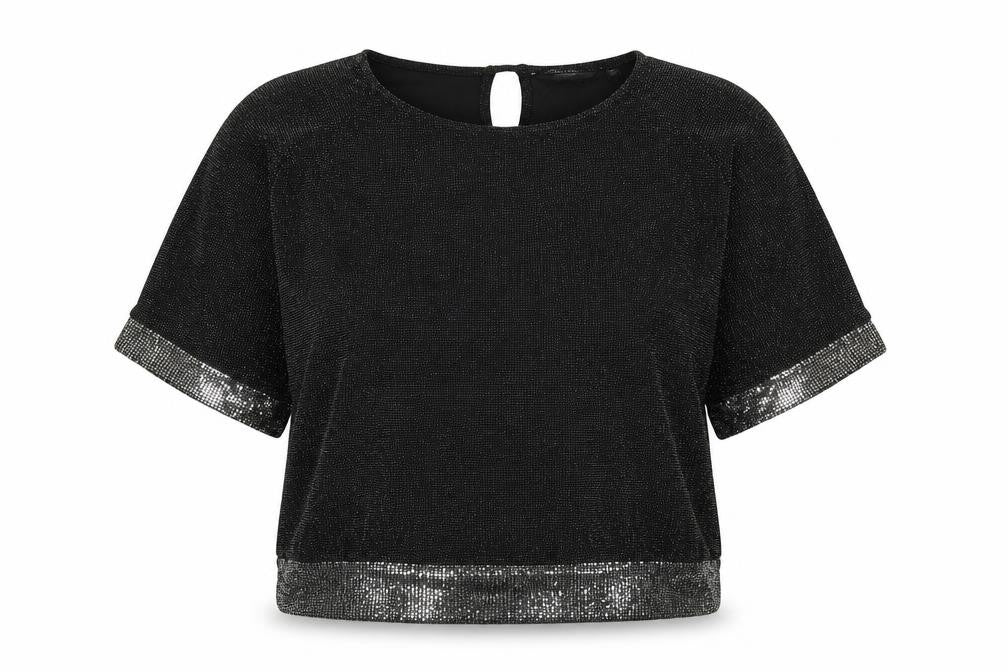 Front view of Dorothy Perkins women’s black polka dot basic blouse, size UK 16