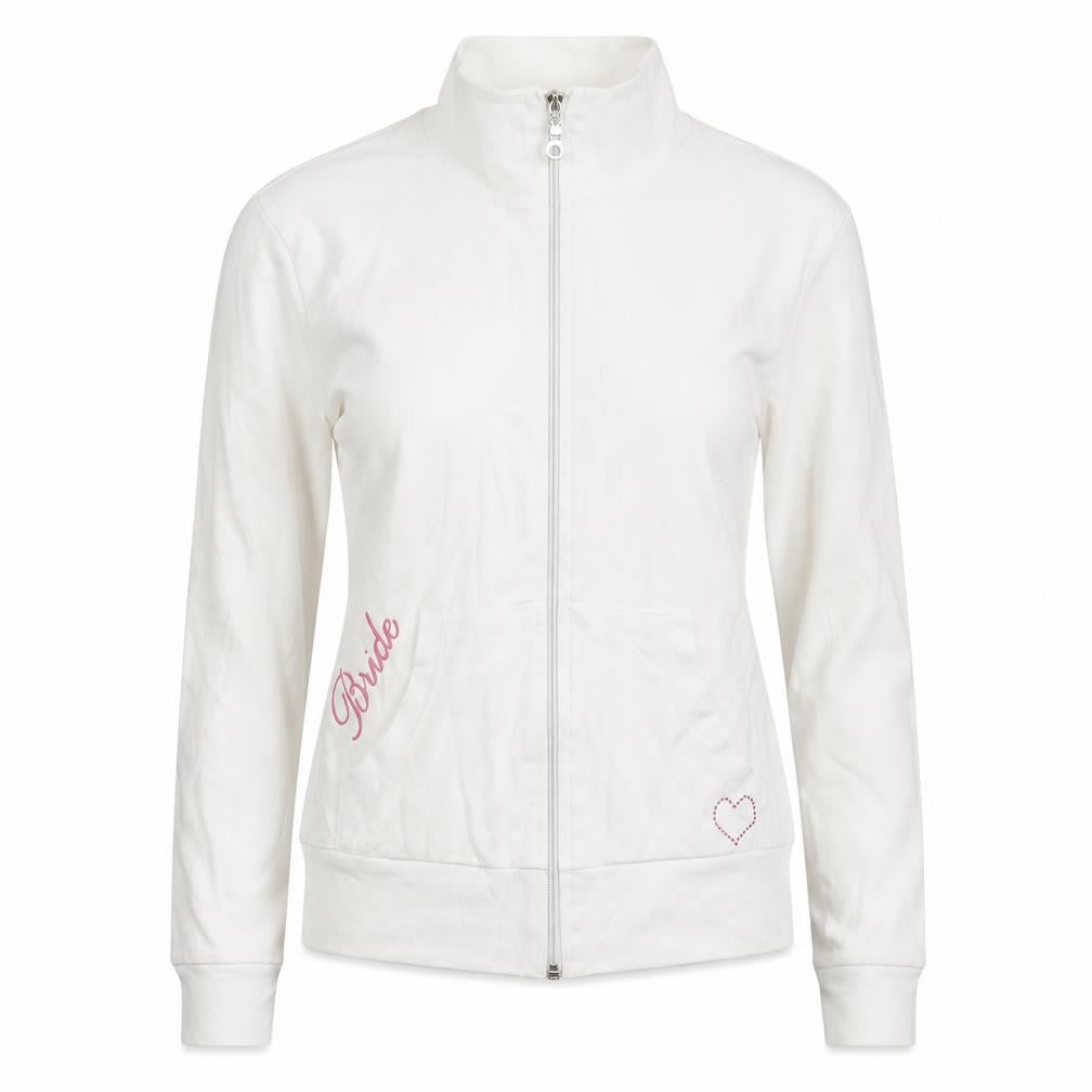 Front view of Confetti women’s white jacket, size S