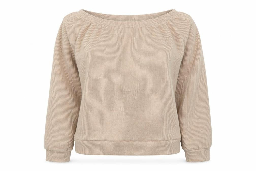 Front view of I SAW IT FIRST women’s beige knit jumper, size UK 10