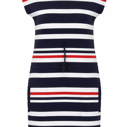 Fancy Qube Womens Blue Striped  T-Shirt Dress  Size L