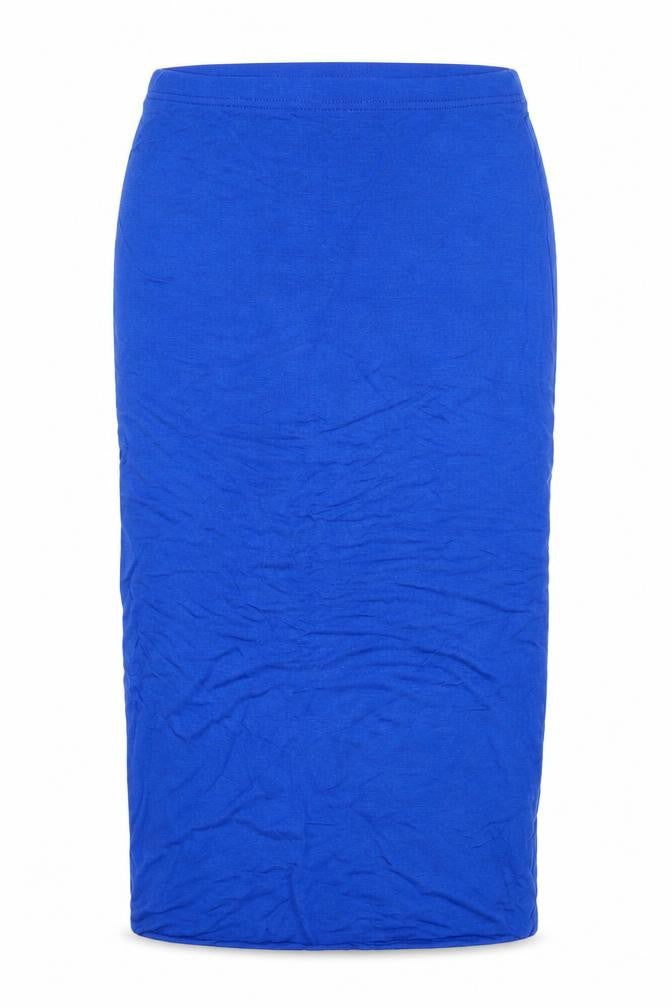 Front view of Topshop women’s blue straight & pencil skirt, size UK 10