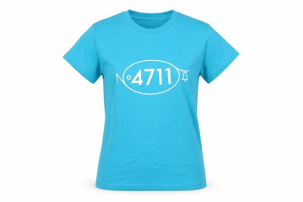 Front view of koenig reich women’s blue basic t-shirt, size M