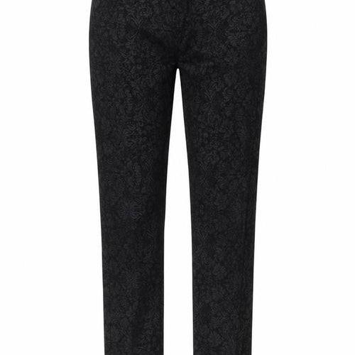 Ribbon Womens Black Floral  Trousers  Size 8 L29 in