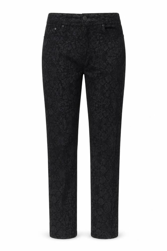 Ribbon Womens Black Floral  Trousers  Size 8 L29 in