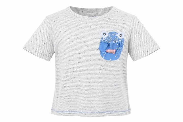 Nutmeg Boys Grey Striped  Basic T-Shirt Size 5-6 Years