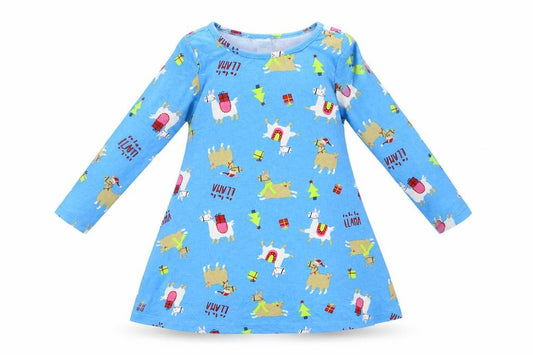 Front view of Preworn girls’ blue a-line, size 2, years