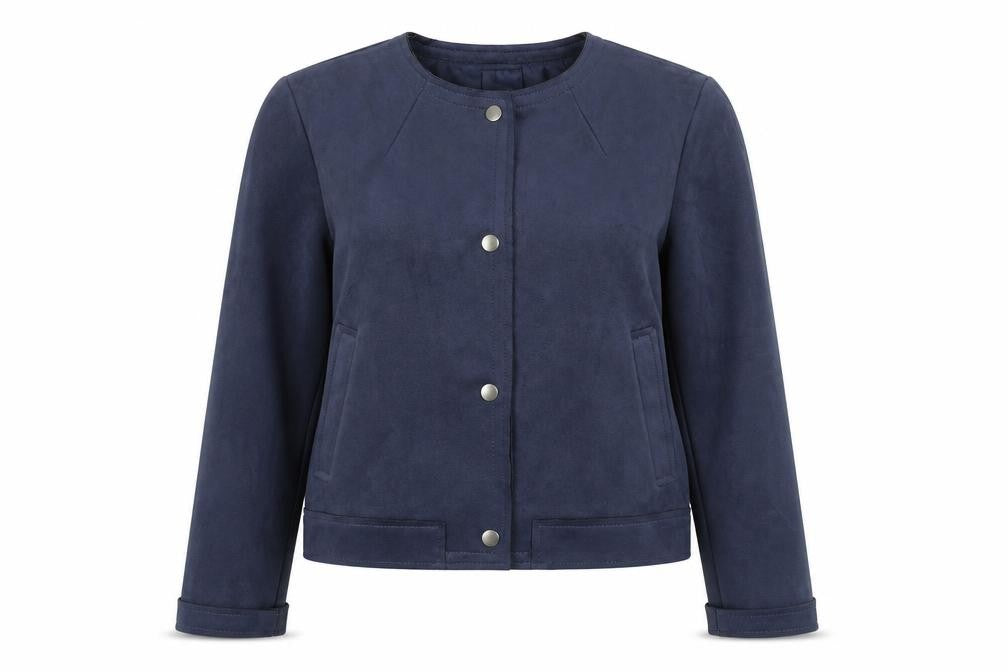 Front view of Primark women’s blue jacket coat, size UK 10