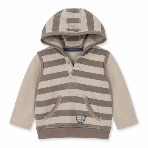 Matalan  Boys Brown Striped  Pullover Hoodie Size 2-3 Years
