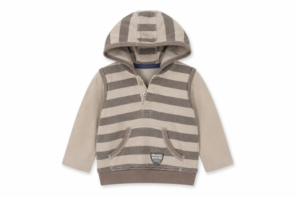 Matalan  Boys Brown Striped  Pullover Hoodie Size 2-3 Years