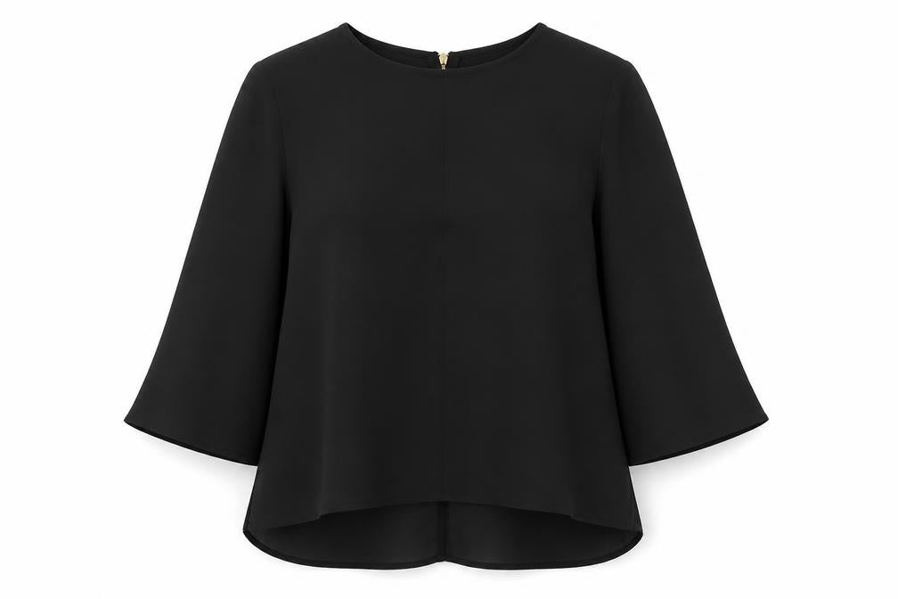 Front view of Primark women’s black basic blouse, size UK 8