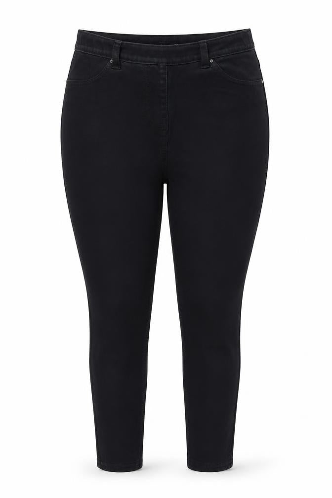 Front view of Next women’s black skinny jeans, size UK 12, 24-inch leg