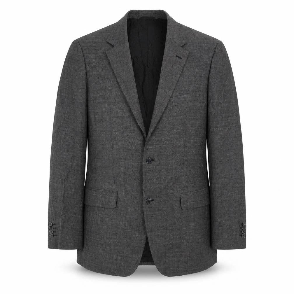 Front view of Daniel Hetcher men’s grey jacket suit jacket