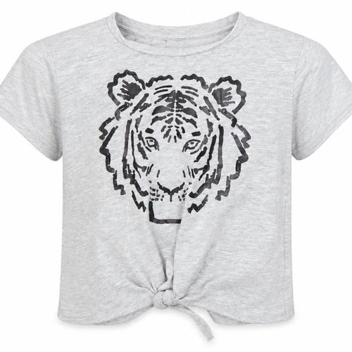 I Love Girls Wear Girls Grey   Cropped T-Shirt Size 4 Years  - Tiger