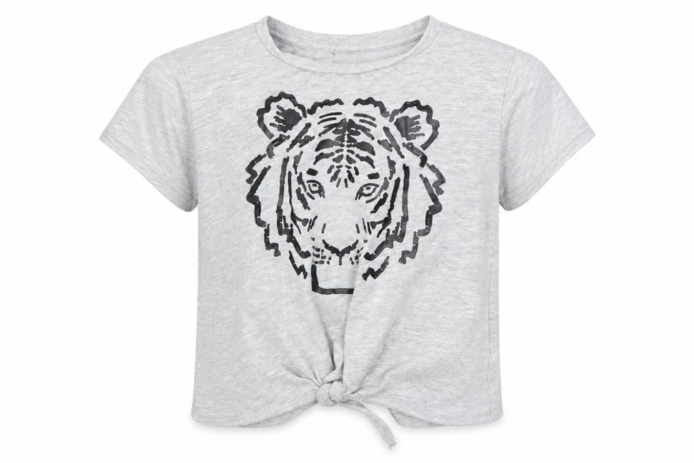 I Love Girls Wear Girls Grey   Cropped T-Shirt Size 4 Years  - Tiger