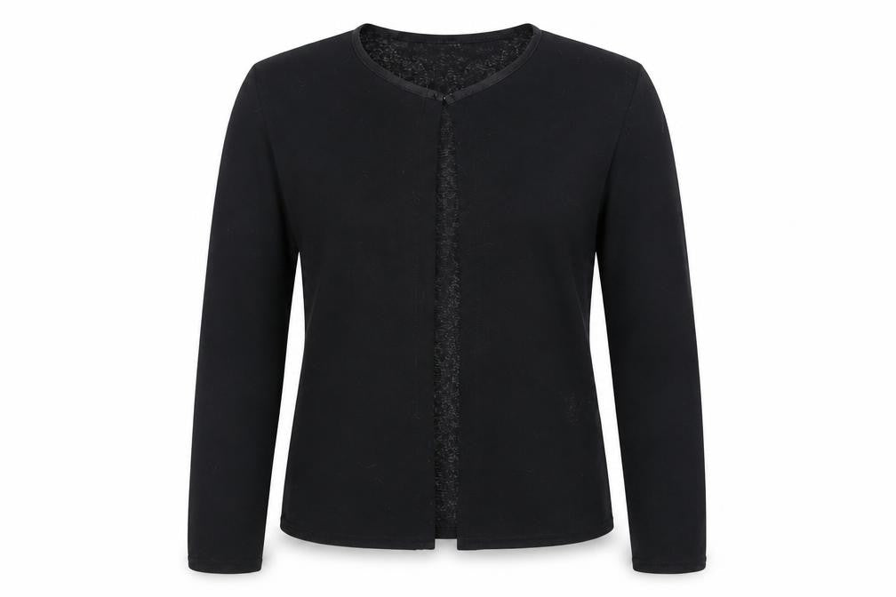 Front view of New Look women’s black jacket, size UK 14