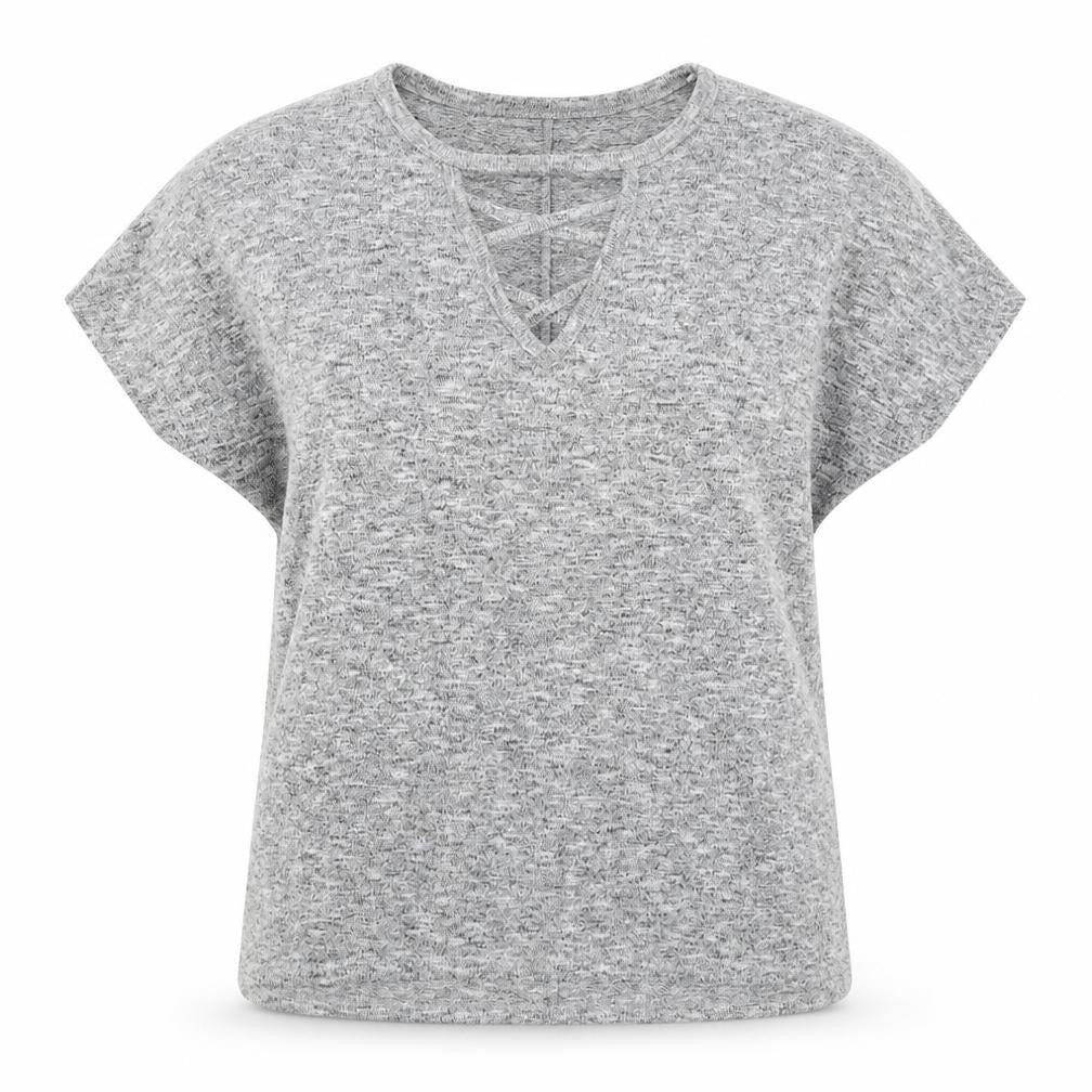 Front view of Select women’s grey basic t-shirt, size UK 12