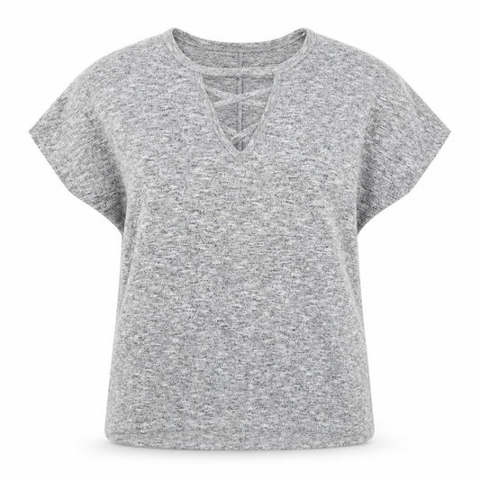 Front view of Select women’s grey basic t-shirt, size UK 12