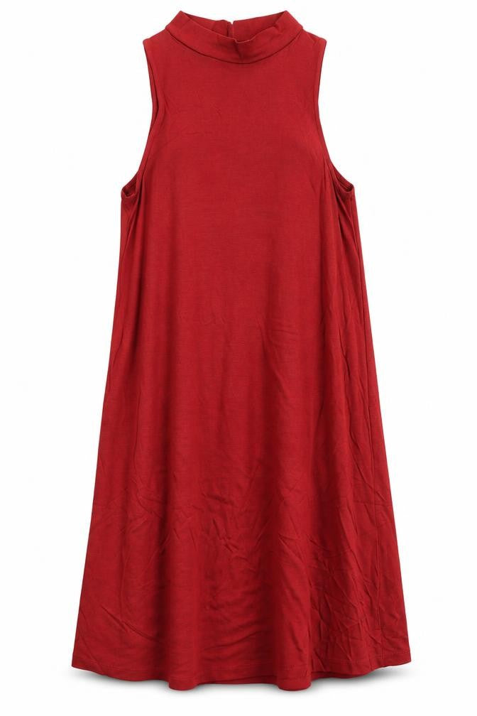 Front view of Divided women’s red tank dress, size UK 12