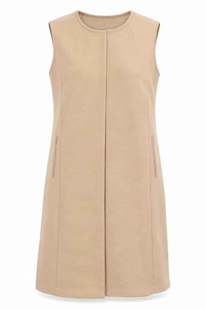 Front view of Peacocks women’s beige wrap jumper, size UK 16