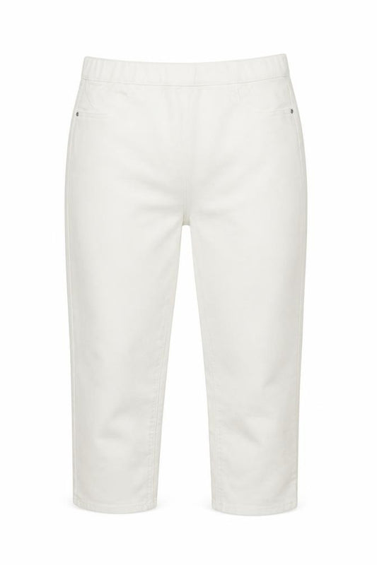 Front view of Papaya women’s white cropped jeans, size UK 12