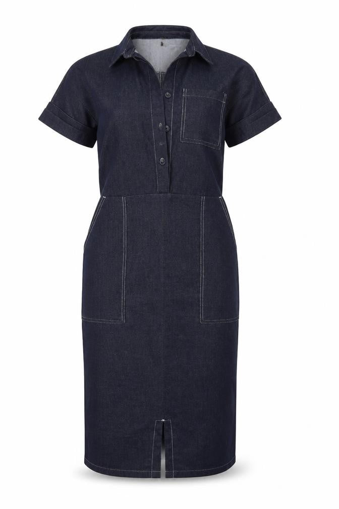 Front view of Next women’s blue a-line, size UK 10