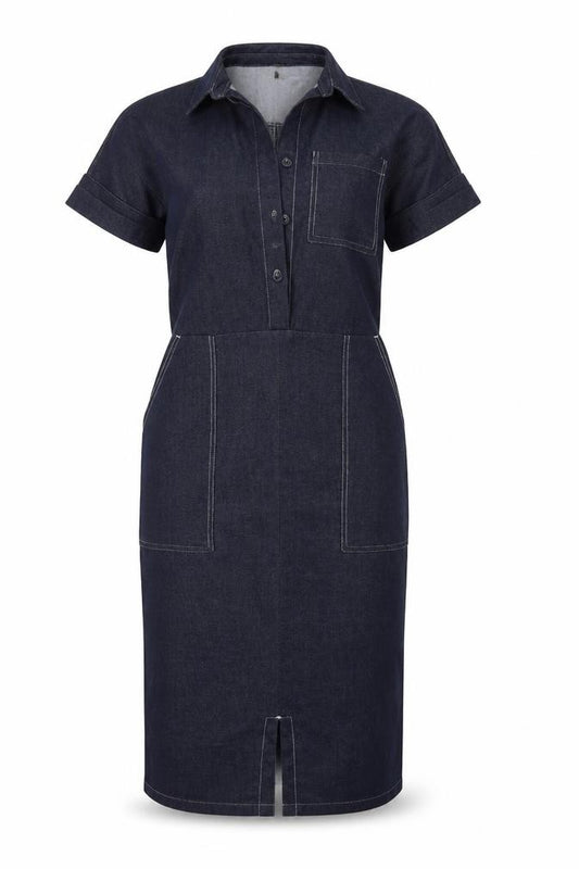 Front view of Next women’s blue a-line, size UK 10