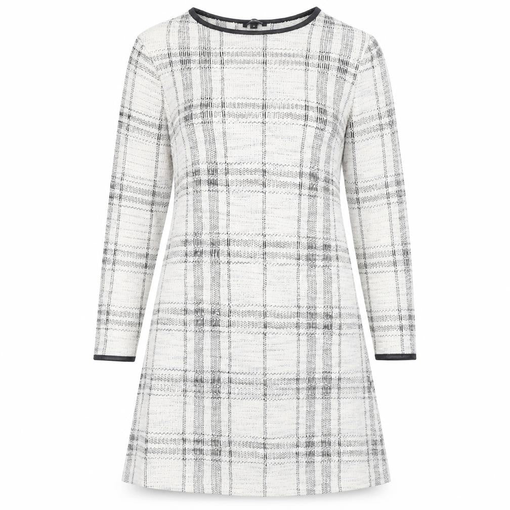 Front view of River Island women’s grey check a-line, size UK 8