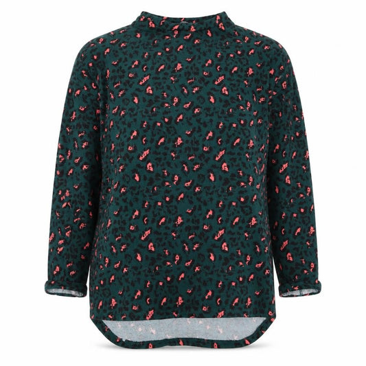 Front view of Studio women’s green animal print jumper, size UK 12