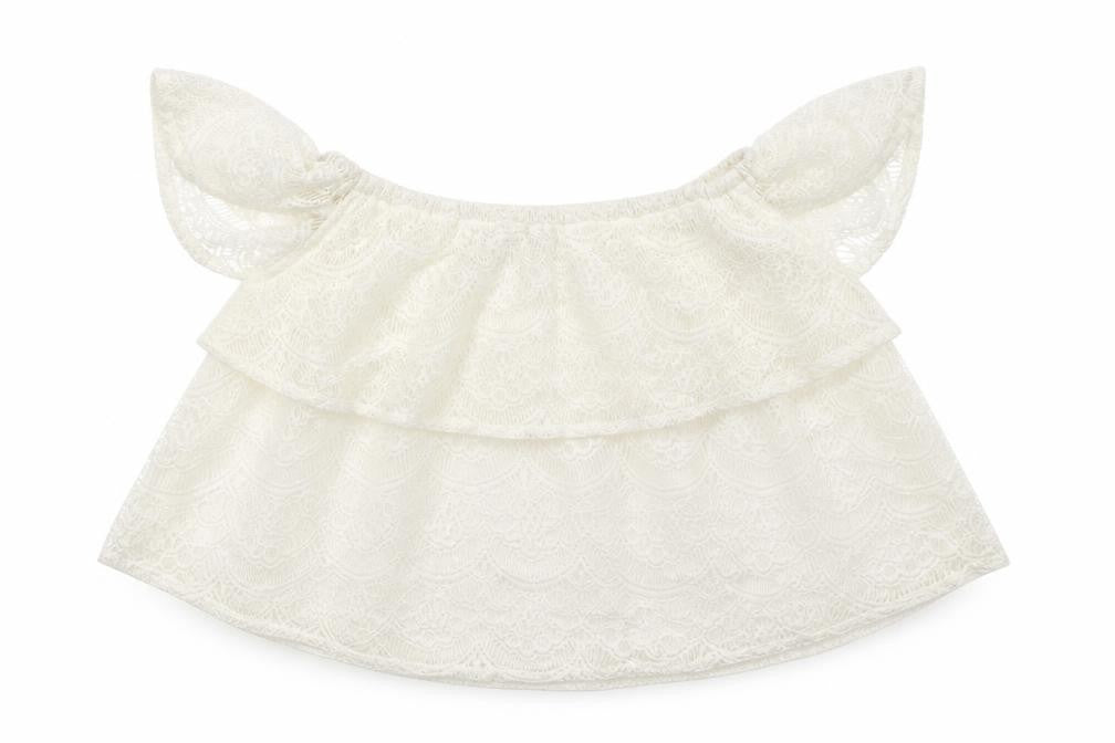 Front view of Missguided women’s ivory basic blouse, size UK 8