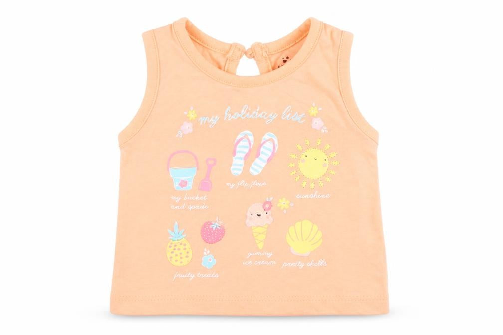 Front view of Early Days girls’ orange basic t-shirt, size 0-3, months