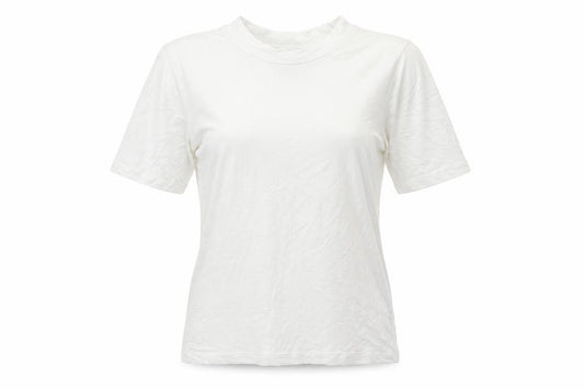 Front view of Collusion women’s white basic polo, size UK 12