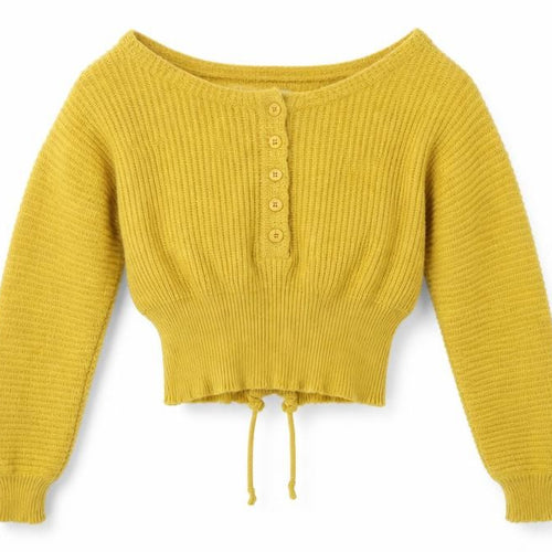 Candy Couture Womens Yellow   Henley Jumper Size S