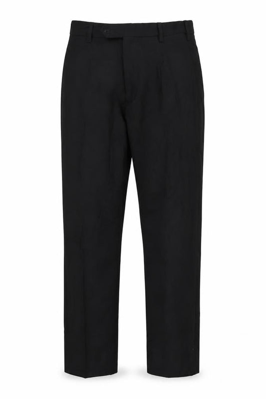 Front view of Marks & Spencer men’s black trousers, size 32, 23-inch leg