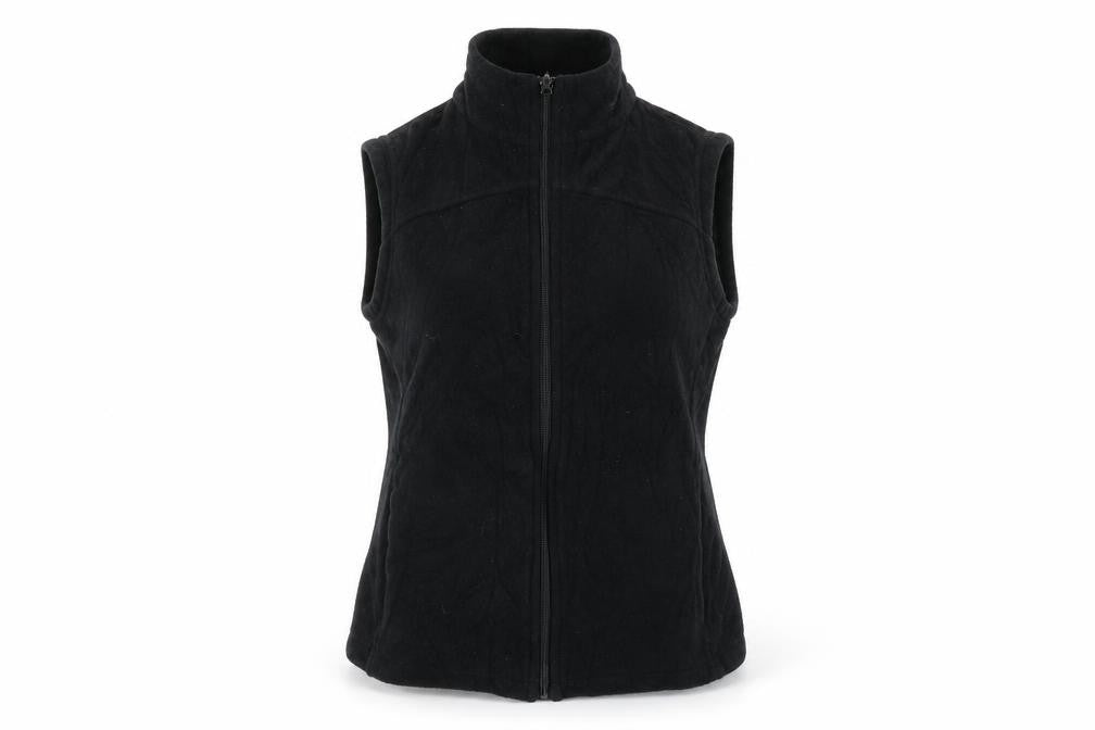 Front view of Marks & Spencer women’s black fleece jacket, size UK 4