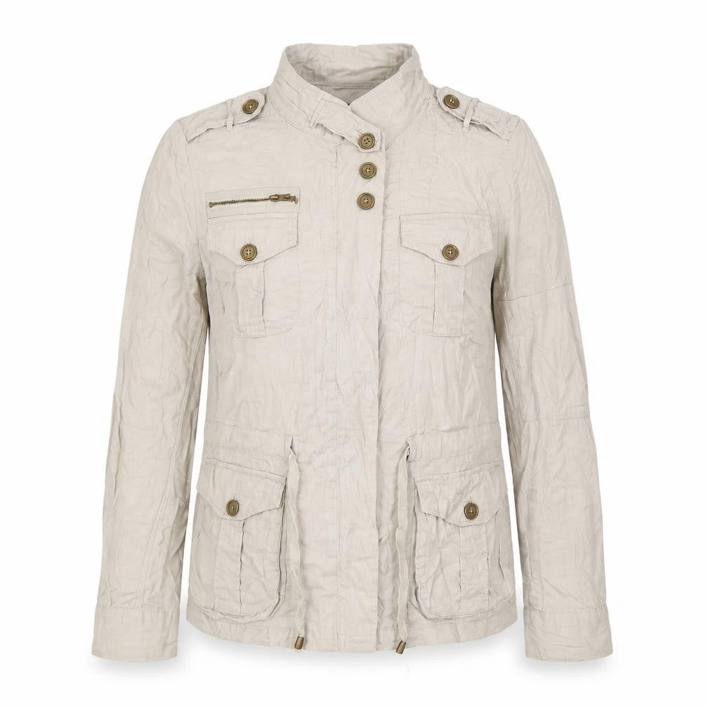 Front view of Dorothy Perkins women’s grey jacket, size UK 14