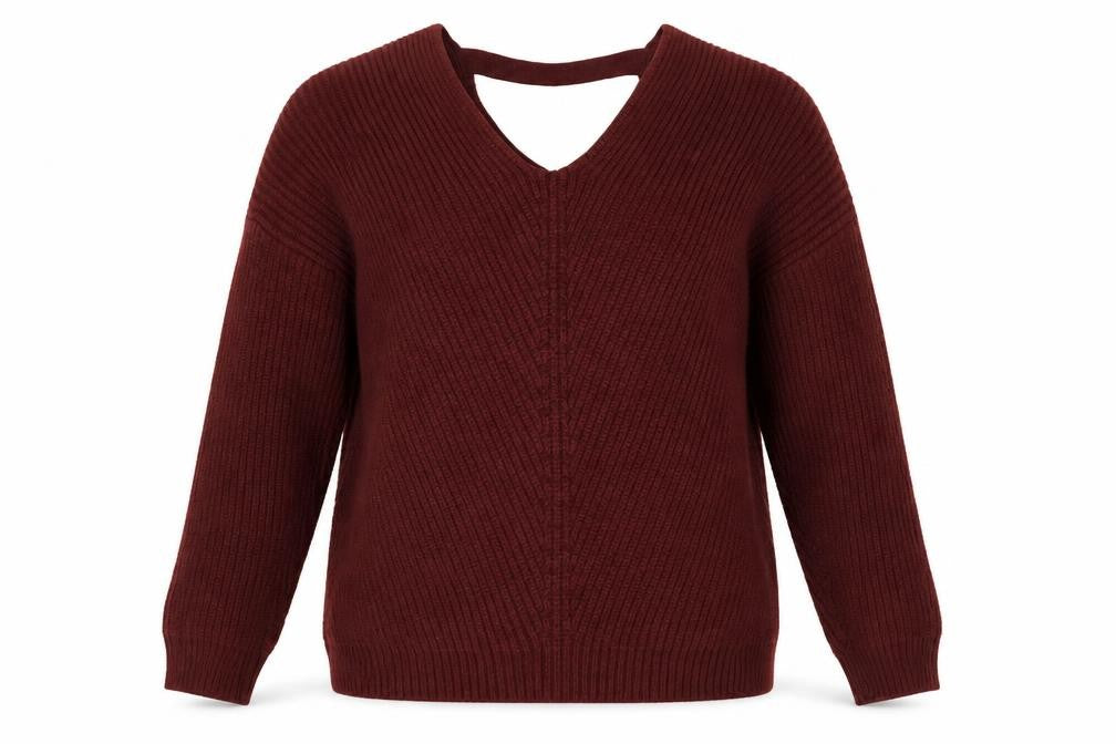 Front view of New Look women’s orange knit jumper, size M