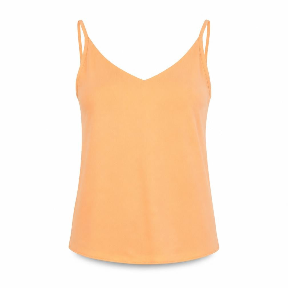 Front view of F&F women’s orange basic tank, size UK 8