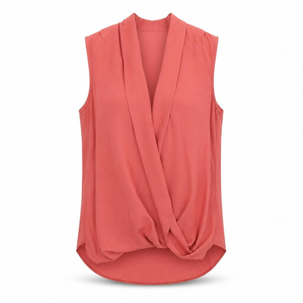 Front view of New Look women’s pink basic blouse, size UK 10
