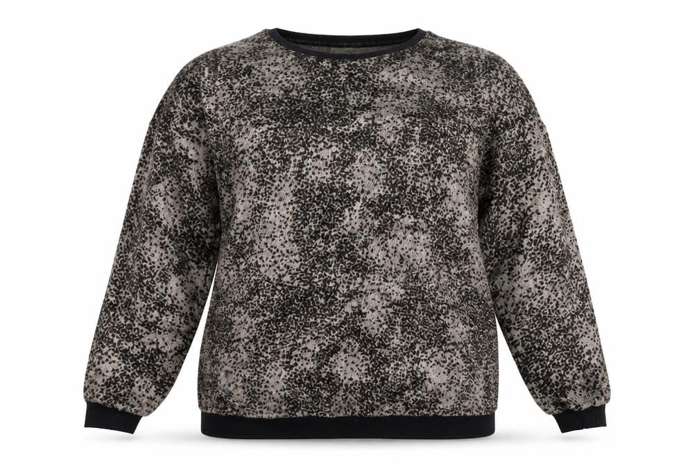 Front view of made for me women’s brown animal print jumper, size UK 18