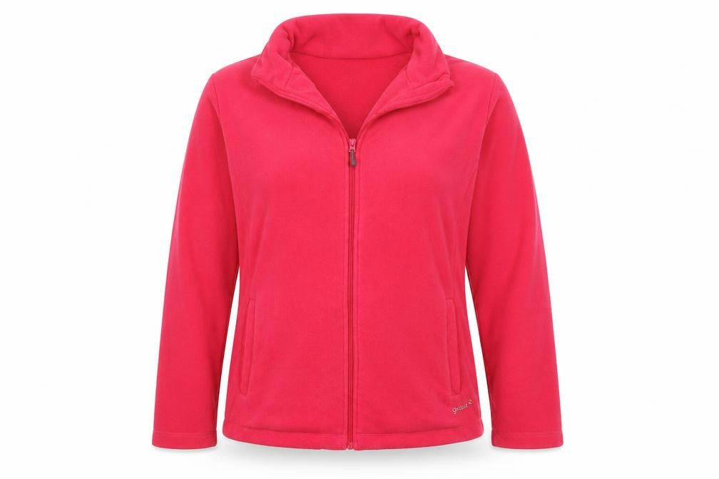Front view of Gerlet women’s pink jacket, size UK 18