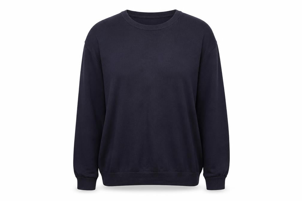 Front view of Marks & Spencer women’s blue jumper, size XL