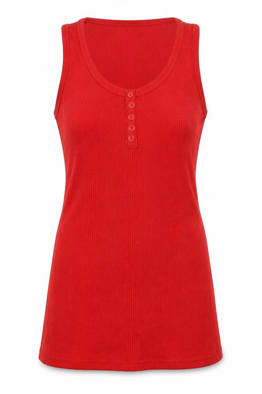 Front view of Originals women’s red tank dress, size UK 12