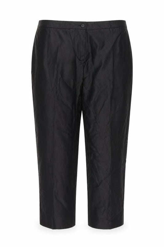 Front view of festa women’s black trousers, size UK 20, 24-inch leg