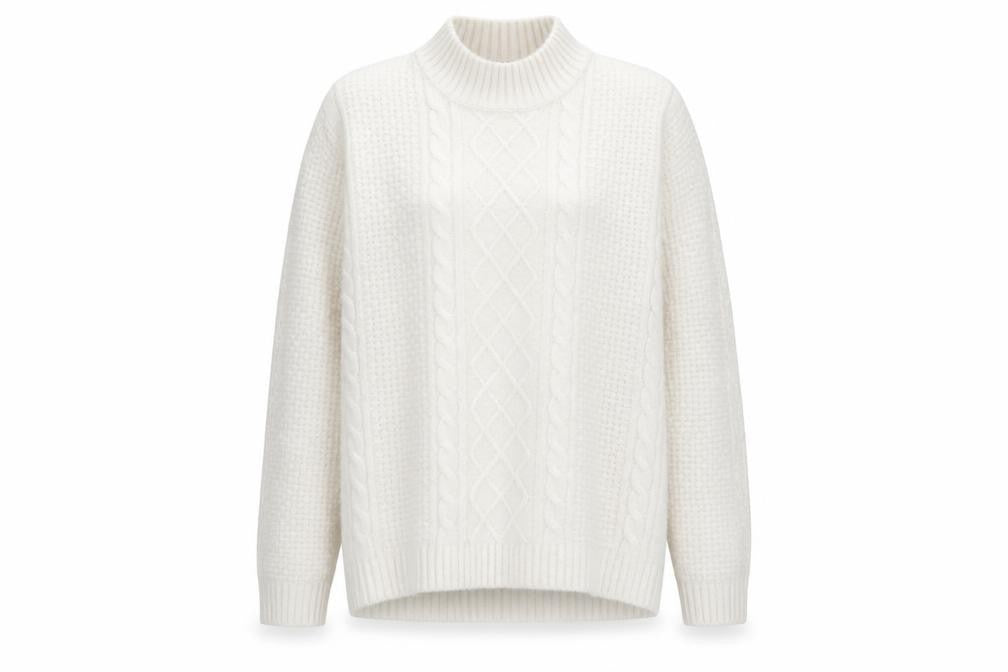 Front view of Peacocks women’s white jumper, size M