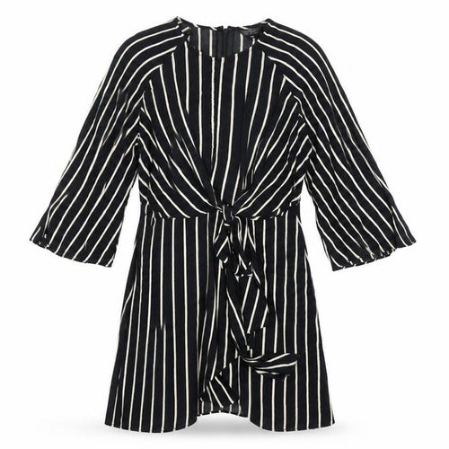 Topman Womens Black Striped  A-Line  Size 10