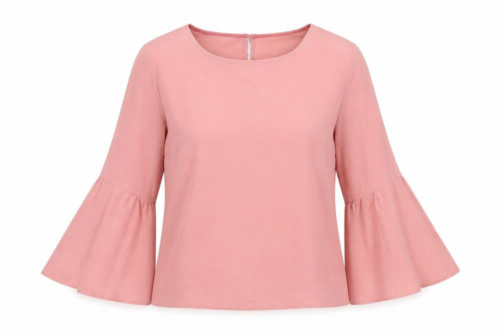 Front view of Topshop women’s pink basic t-shirt, size UK 10