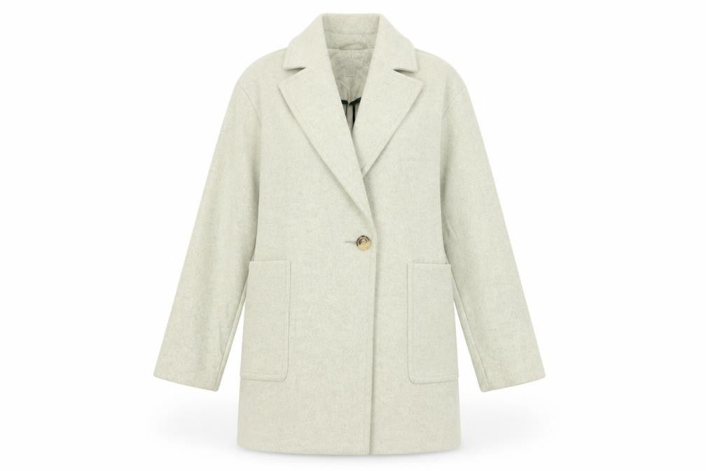 Front view of Topshop women’s grey jacket, size UK 6