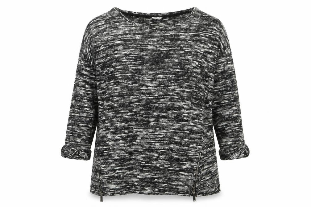 Front view of Peacocks women’s grey jumper, size UK 12