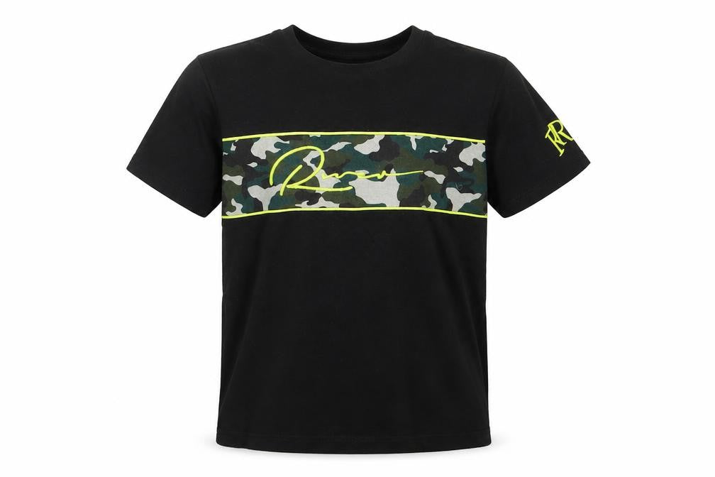 Front view of River Island girls’ black rayon basic t-shirt, size 7, years
