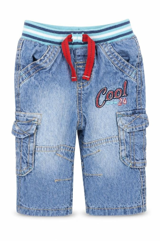 Marks and Spencer Boys Blue  Denim Cargo Jeans Size 3-6 Months